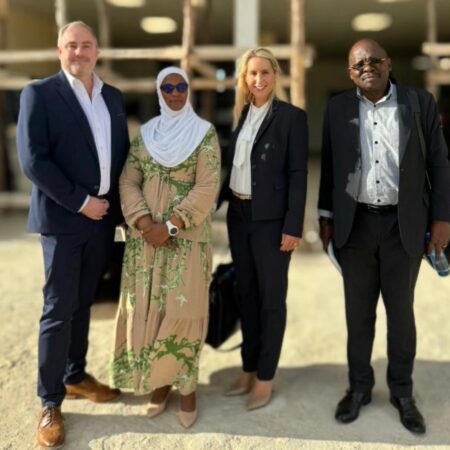 10.04.24 – Here, our HE1 CEO and Director of Operations meeting with Dr. Vedast Makota (Director of Licensing and Information Systems) and Eng. Aziza Swedi (Manager of Mining Cadastre) of the Mining Commission