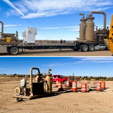 19.11.25 – Wellsite compression has been successfully delivered and installed on the first wells, coinciding with the completion of the gathering system trenching and main trunk line.
